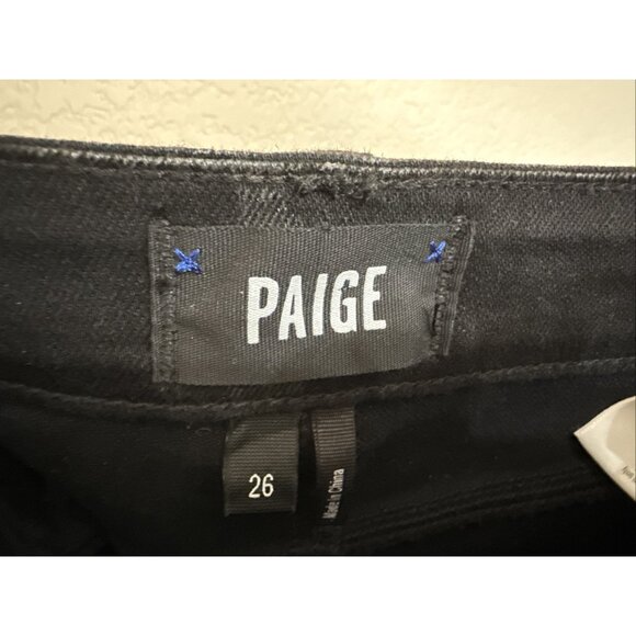 Paige Verdugo Ankle Skinny Coated Jeans size 26 NWT Metallic grey Mid Rise - Picture 4 of 8